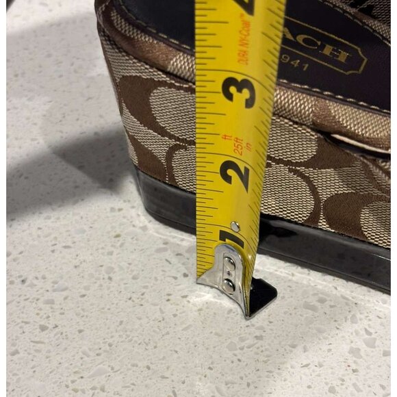 Coach Gracy Women’s Signature Logo Wedge Sandals Platform Thong Brown Size 7.5M - Picture 10 of 11